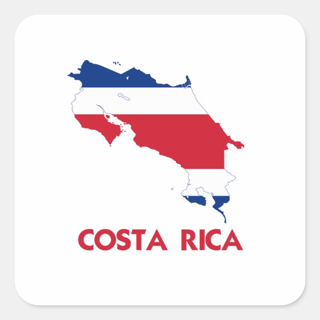 STICKER CARRÉ CARTE COSTA RICA (Devant)