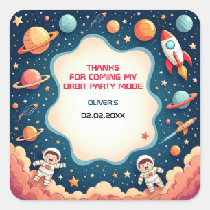 Sticker Carré Carte d'astronaute Merci de l'espace