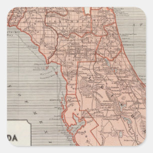 Sticker Carré Carte d'atlas de la Floride
