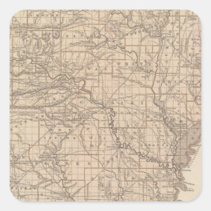 Sticker Carré Carte d'atlas de l'Arkansas
