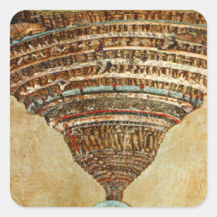 Sticker Carré Carte de Botticelli's Inferno - Dante