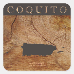 Sticker Carré Carte de Coquito Portoricain