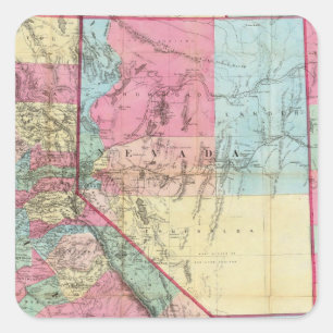 Sticker Carré Carte de la Californie, Nevada