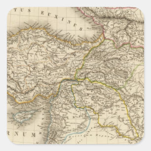 Sticker Carré Carte de la Syrie Turquie