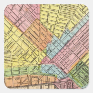 Sticker Carré Carte de la ville de Buffalo