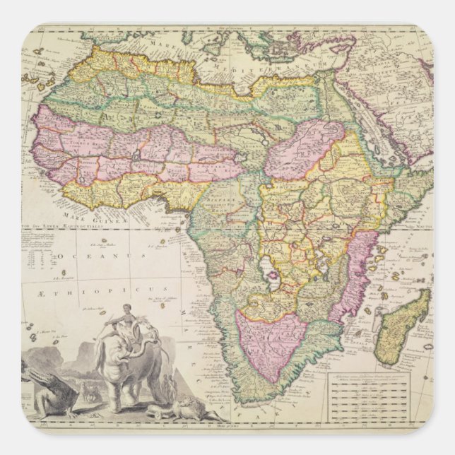 Sticker Carré Carte de l'Afrique (Devant)