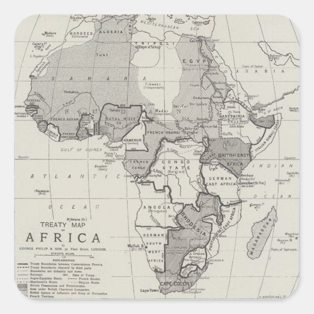 Sticker Carré Carte de l'Afrique (Devant)