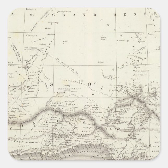 Sticker Carré Carte de l'Afrique occidentale (Devant)