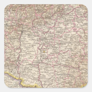 Sticker Carré Carte de l'Atlas de la Hongrie