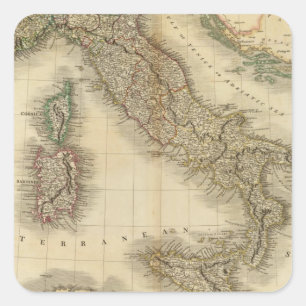 Sticker Carré Carte de l'Atlas italien