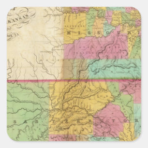 Sticker Carré Carte de l'État du Missouri