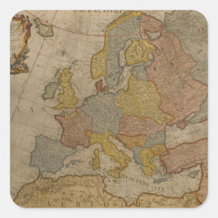 Sticker Carré Carte de l'Europe   1700