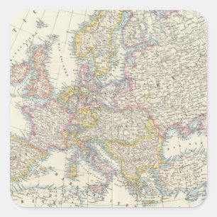Sticker Carré Carte de l'Europe 3