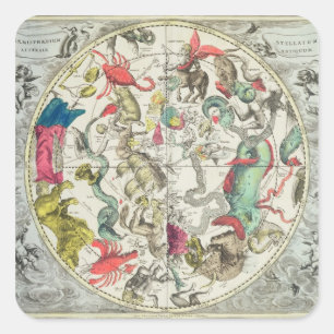 Sticker Carré Carte de l'hémisphère sud