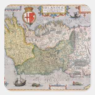Sticker Carré Carte de l'Irlande