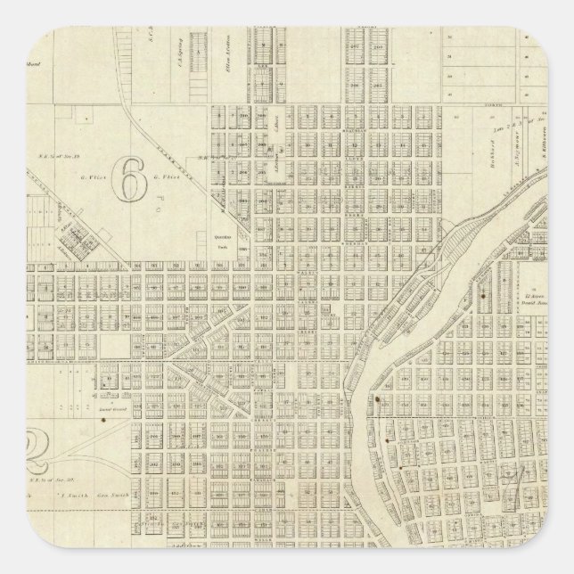 Sticker Carré Carte de Milwaukee (Devant)
