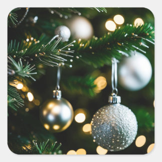 Sticker Carré Carte de Noël et fin d'année