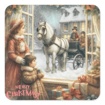 Carte de Noël rustique victorienne
