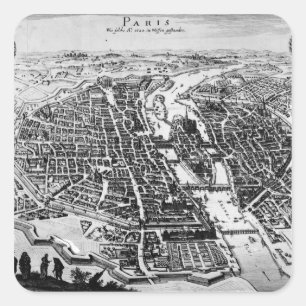 Sticker Carré Carte de Paris, 1620