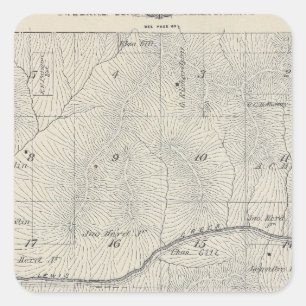 Sticker Carré Carte de section de T20S R28E Tulare County
