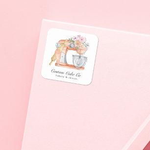 Sticker Carré Carte de visite pour l'entreprise de gâteaux et de