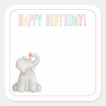 Carte de voeux Elephant Happant Birthday Gift