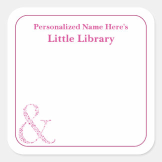 Sticker Carré Carte de voeux et cadeau personnalisé Bibliothèque