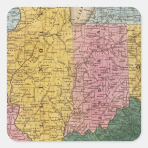 Sticker Carré Carte des États occidentaux