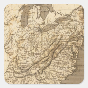 Sticker Carré Carte des États-Unis par Arrowsmith