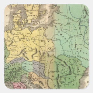 Sticker Carré Carte des provinces dans l'empire romain