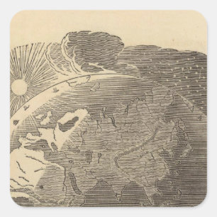 Sticker Carré Carte d'hémisphère oriental par Goodrich