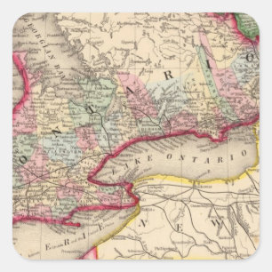 Sticker Carré Carte d'Ontario par Mitchell