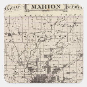 Sticker Carré Carte du comté de Marion 2