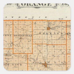 Sticker Carré Carte du comté d'Orange