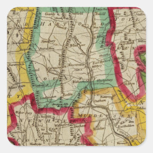 Sticker Carré Carte du Connecticut