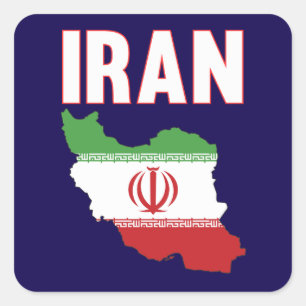 Sticker Carré Carte du drapeau iranien Fierté iranienne