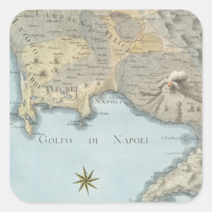 Sticker Carré Carte du Golfe de Naples et d'abords