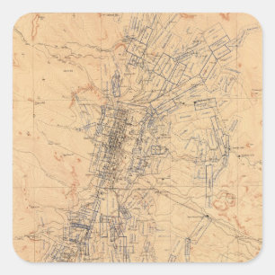 Sticker Carré Carte du secteur de Washoe montrant des