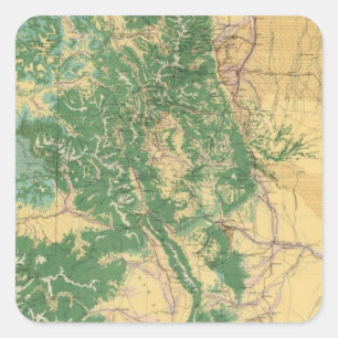 Sticker Carré Carte économique du Colorado