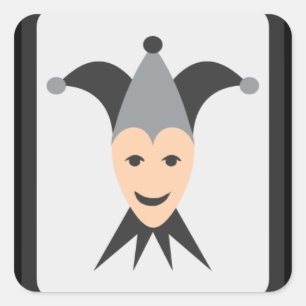 Sticker Carré Carte Emoji de joker