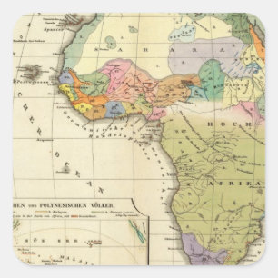 Sticker Carré Carte ethnographique de l'Afrique