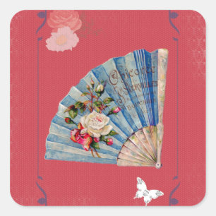 Sticker Carré Carte française victorienne de chocolat