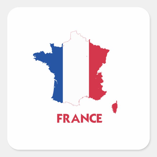 STICKER CARRÉ CARTE FRANCE (Devant)