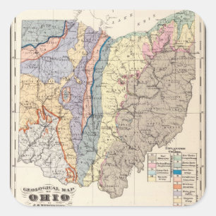 Sticker Carré Carte géologique de l'Ohio