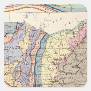 Sticker Carré Carte géologique de l'Ohio