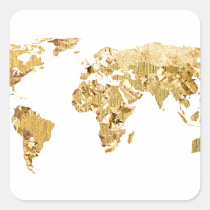 Sticker Carré Carte Gold Foil