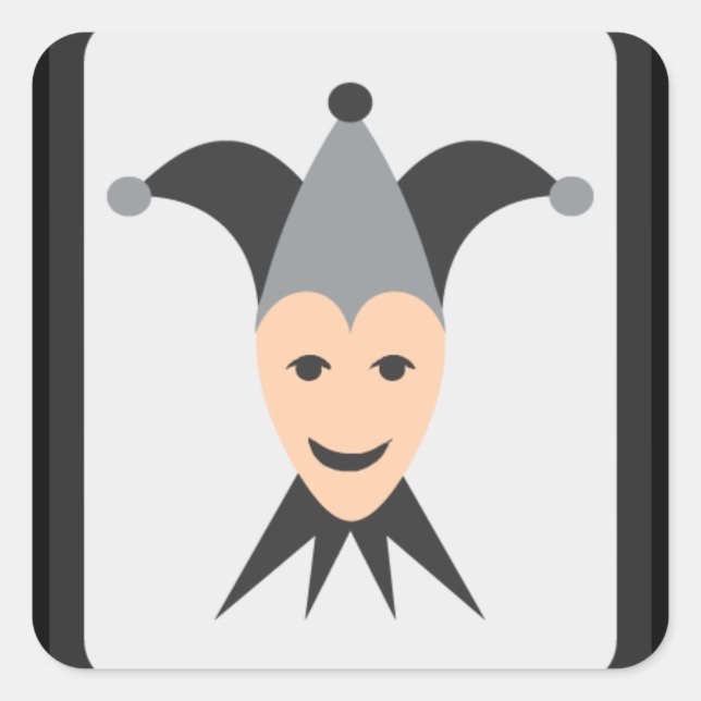 Sticker Carré Carte Joker Emoji (Devant)
