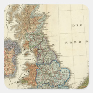 Sticker Carré Carte linguistique des îles britanniques
