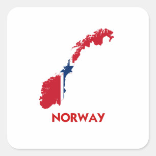 STICKER CARRÉ CARTE NORVÈGE
