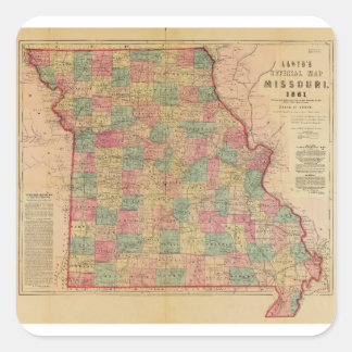 Sticker Carré Carte officielle de Lloyd's du Missouri (1861)